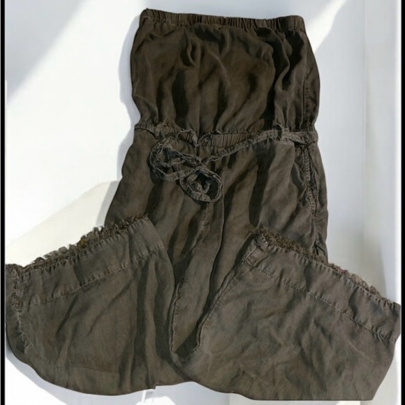 Cloth & Stone Olive green strapless jumpsuit - Picture 1 of 5